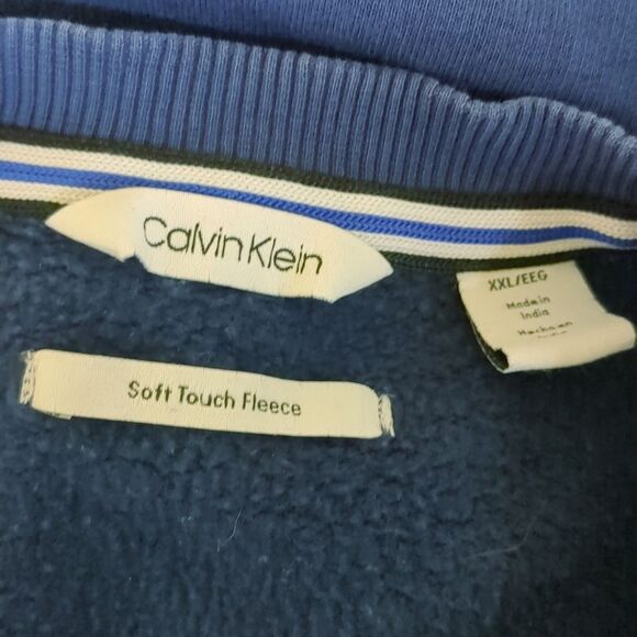 Calvin Klein Navy Blue Crewneck Fleece Sweater Men's XXL - Picture 6 of 8